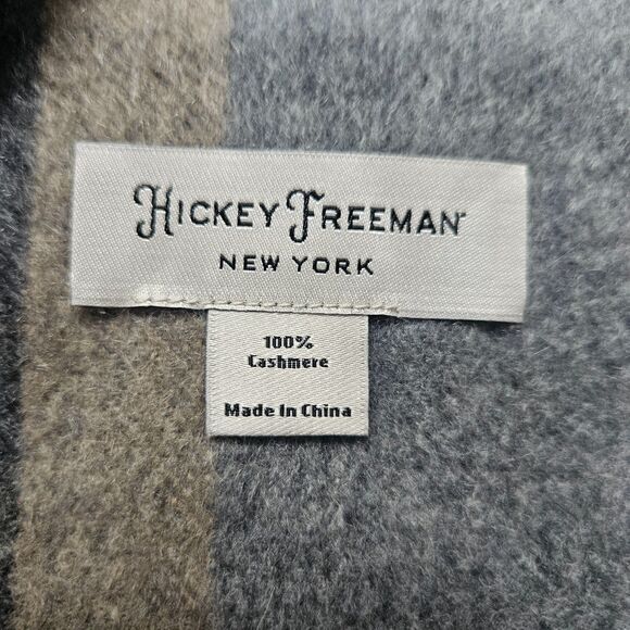 HICKEY FREEMAN 100% Cashmere Scarf Plaid Fringed 65 x 12 Soft Classic Luxury - Picture 7 of 7